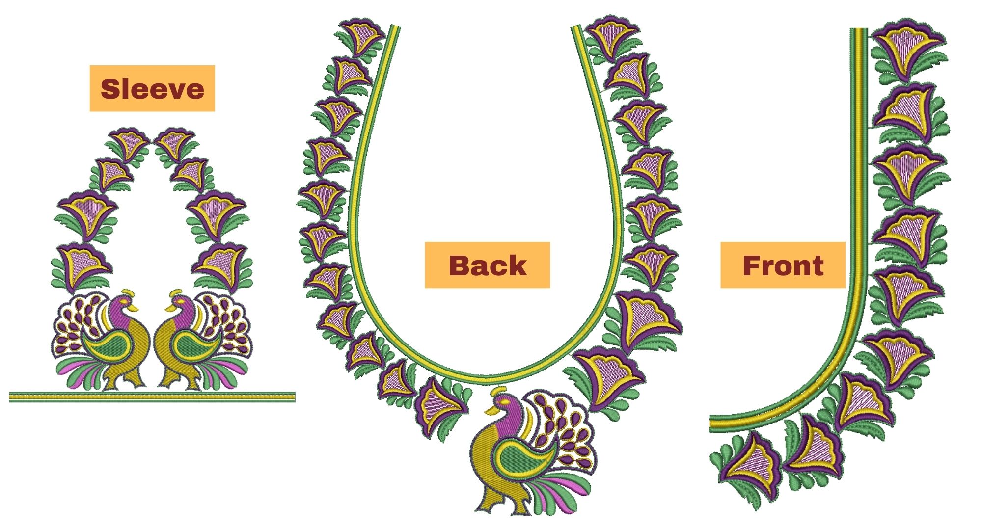 Peacock embroidery store designs for blouse